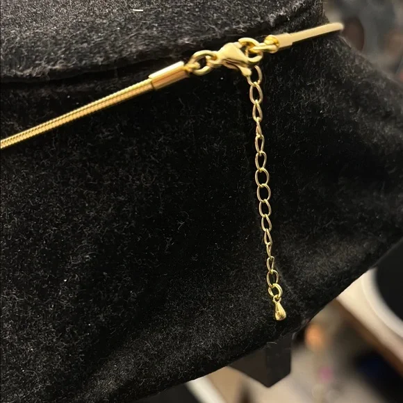 Gold Necklace with Pink Charms - Picture 5 of 12